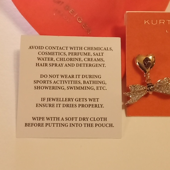 Kurt Geiger Bow and Rainbow Gold Accent Heart Earrings - Picture 4 of 17